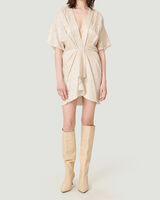 HALSEY V NECK METALLIC MINI DRESS image number null